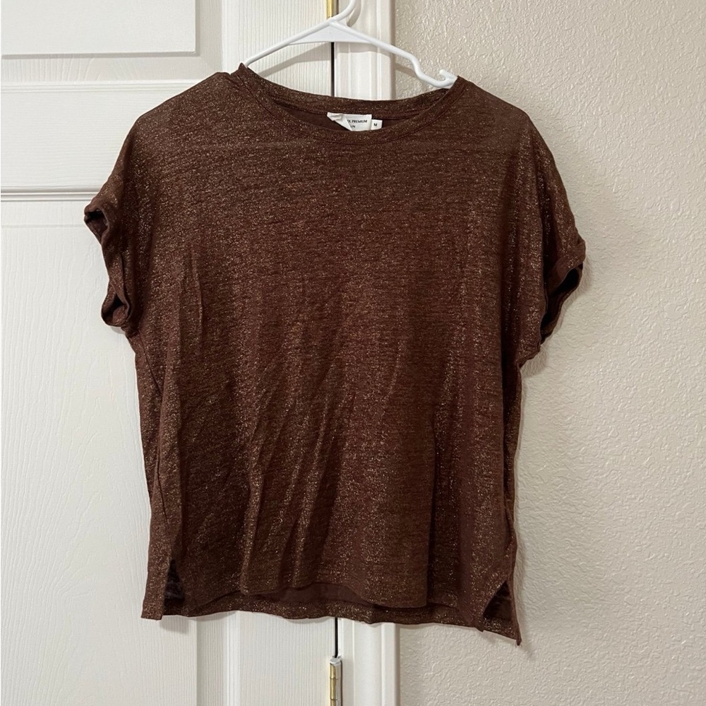 Monoprix Premium (European Brand) 100%Linen Shimmer Top - Medium